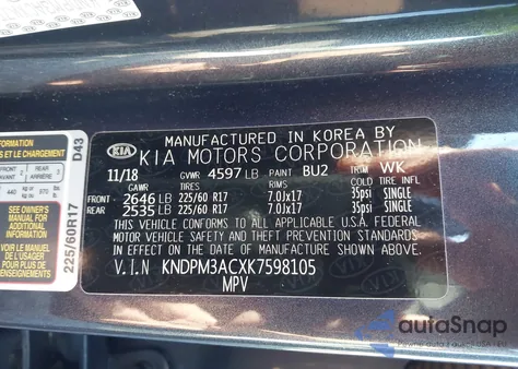 2019 Kia Sportage Lx from USA, damaged, VIN KNDPM3ACXK7598105